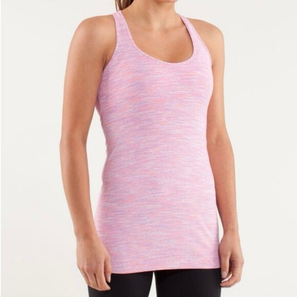 Lululemon Cool Racerback Tank Top Wee Are From Space Pink Multi EUC Size 6 - Picture 1 of 8